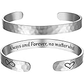 OIDEA Women's Inspirational Cuff Bracelet: Silver Tone Stainless Steel Motivational Open Engraved Cuff Bangle Jewelry Gifts for Daughter Sisters Moms and Friends
