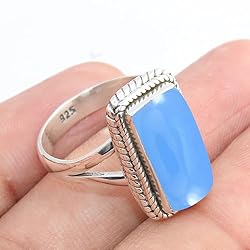 Solid 925 Sterling Silver Ring For Womens Blue