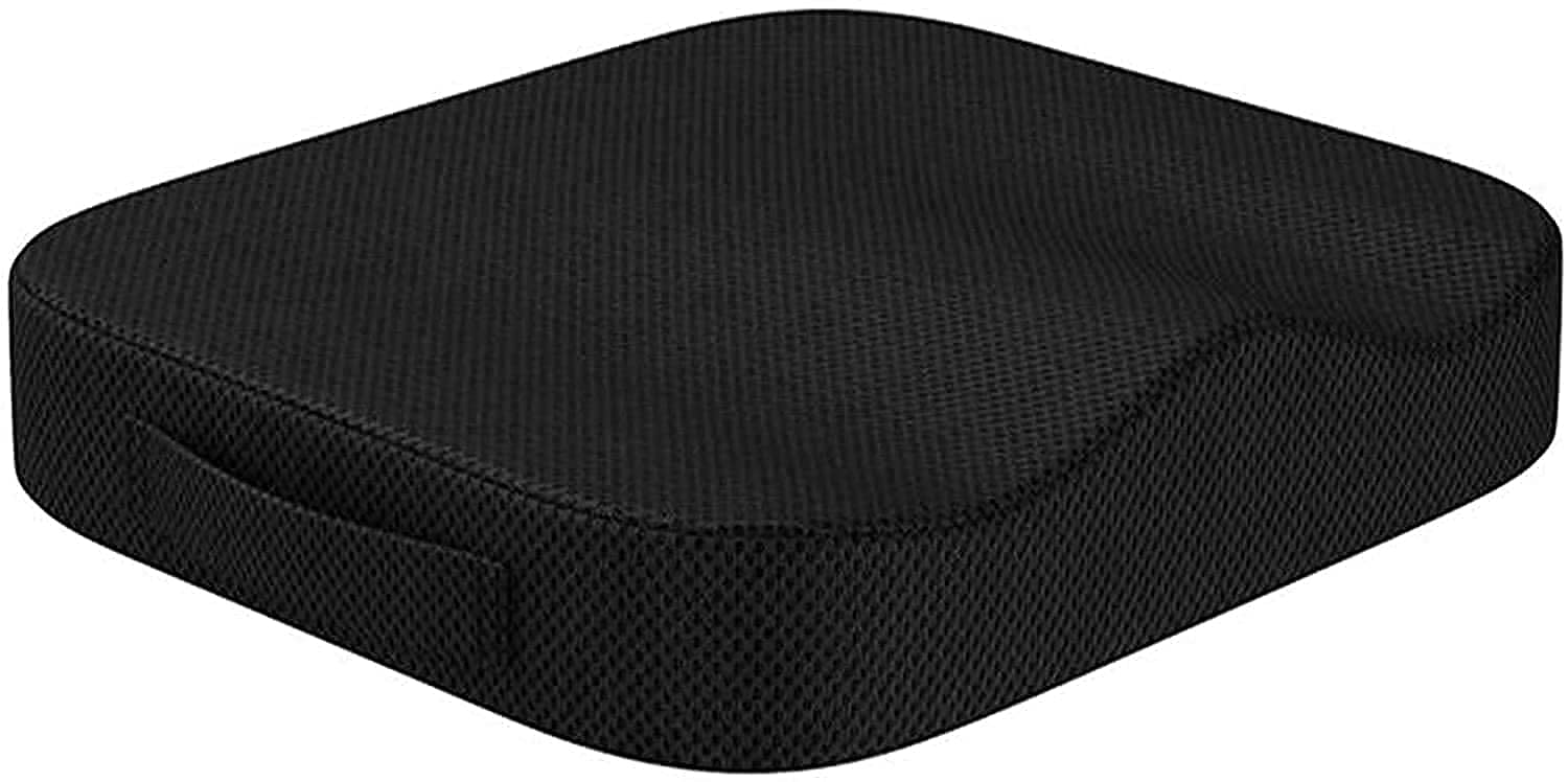YeHoo Car Seat Cushion Pad for Car Driver Seat Office Sweet Home Collection Memory Foam Chair Cushion Honeycomb Pattern Solid Color Slip Non Skid (black)
