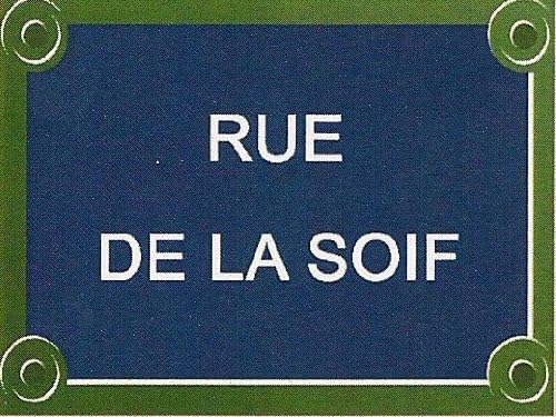 FRENCH VINTAGE METAL SIGN 20x15cm RUE DE LA SOIF France
