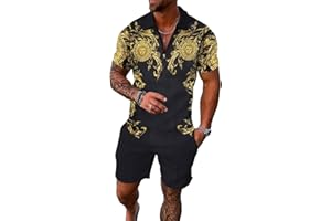 Mens Short Sets 2 Piece Outfits Polo Shirt Fashion Summer Tracksuits Casual Set Short Sleeve and Shorts Set for Men