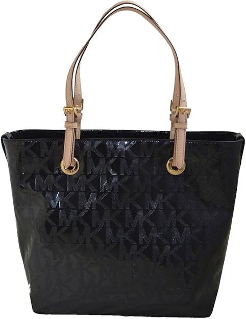 Amazon.com: Michael Kors Logo Mirror Metallic Grab Bag Shoulder Tote