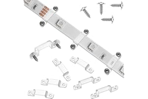 QfwdfcTrenz 100 Pack LED Strip Light Mounting Brackets Stripe Light Holder, Transparent Fixing Clips LED Tape Hook Rigid Clips for 12mm Wide IP67/68 Waterproof Strip Lights, with 200 Screws