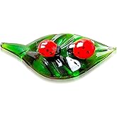 BRBASAP Ladybug Decor Tiny 2.16'' Miniature Glass Ladybug Figurine Hand Blown Collectible Ladybird Decor Small Crystal Animal Figurines Little Mini Animals Statue for Décor Collectibles with Box