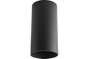 Progress Lighting 6-Inch Cylinder LED Outdoor Ceiling Light, 1-Light Modern Flush Mount Ceiling Light Fixture, Interior and Exterior Lighting for Home or Porch, Aluminum, Black (P5741-31/30K)