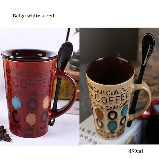 QBYLYF Taza De Cerámica Creativa con Tapa 15 Onzas, Juego De Tazas ...