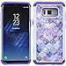 Galaxy S8 Plus Case, Nuomaofly [Creative] Studded Rhinestone Crystal Bling Hybrid Armor Defender Protective Case Cover for Samsung Galaxy S8 Plus (Purple)