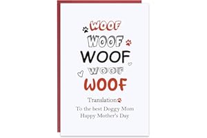 Ithmahco Funny Dog Mom Mothers Day Gifts,Mothers Day Card From Dog, Dog Mom Mothers Day Card, Best Dog Mom Gifts, Funny Mothers Day Cards, Dog Mom Gifts For Women