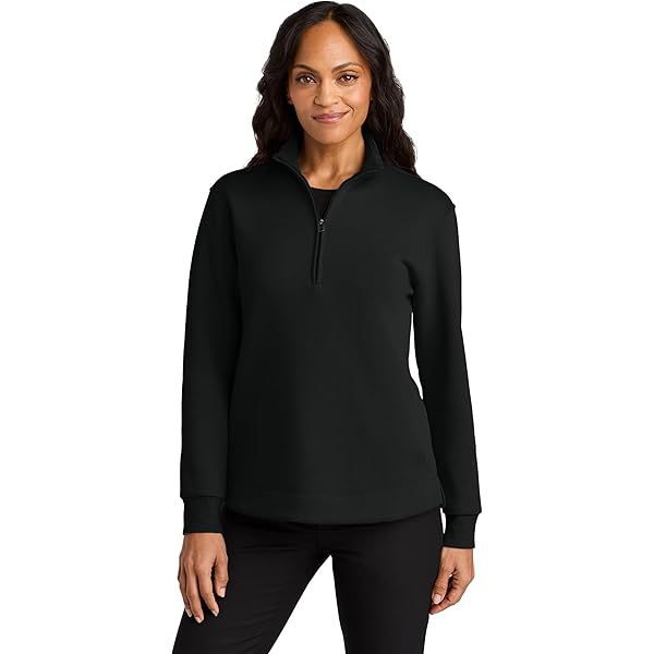 Port Authority Ladies Cypress 1/4-Zip LK870, Deep Black, X-Small