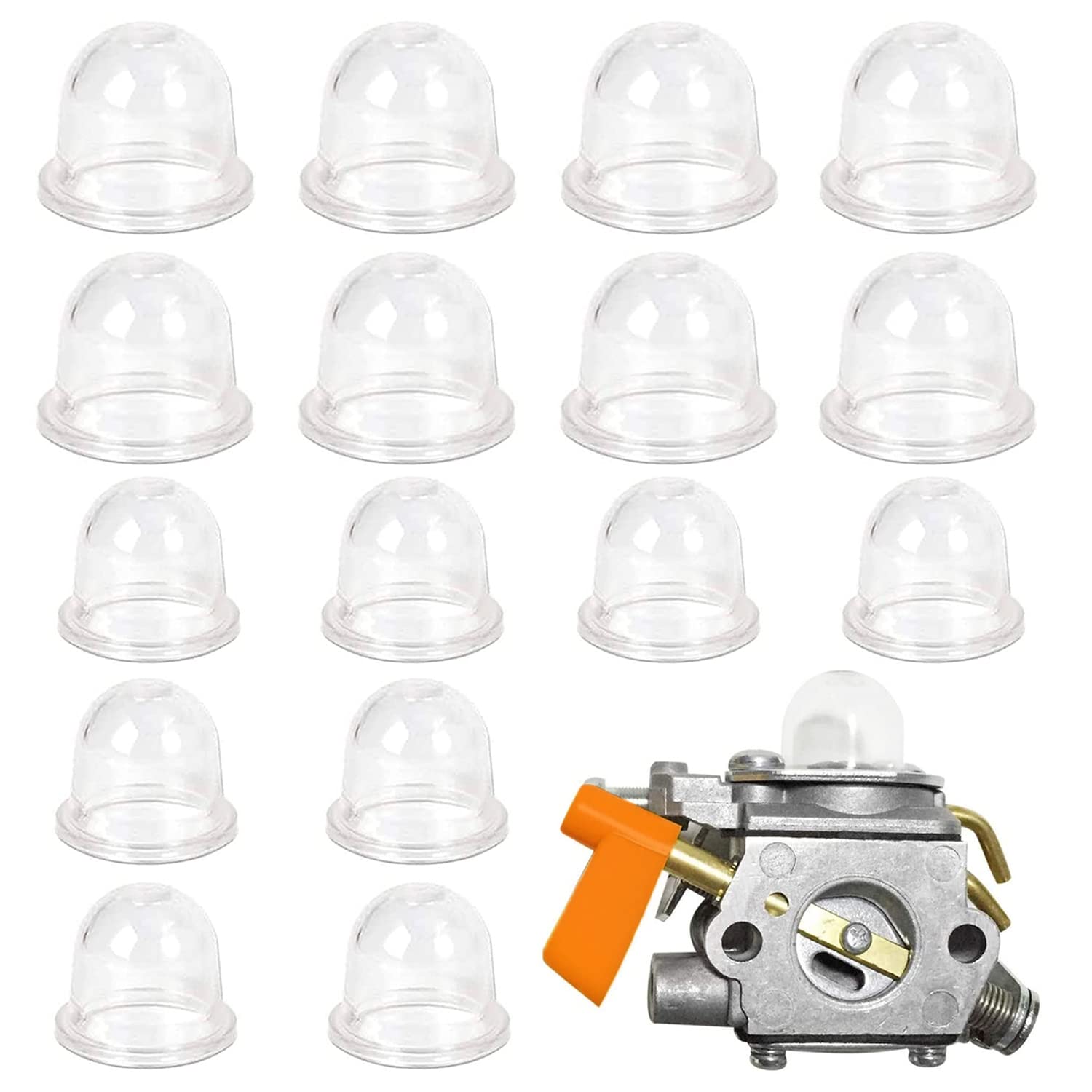 16 Pcs Universal Petrol Fuel Primer Bulb, Carburetor Primer Bulb Pump, Carburetor Oil Cup, Mower Air Purge Primer Bulb Pump, Lawnmower Oil Primer Bulb, Machine Oil Primer Bulb, Primer Bulb, for Blower