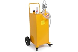 30 Gallon Portable Gas Caddy Oil Storage Fuel Transfer Tanks Large Gasoline Diesel Can Hand Siphon Pump Rolling with Wheels(3