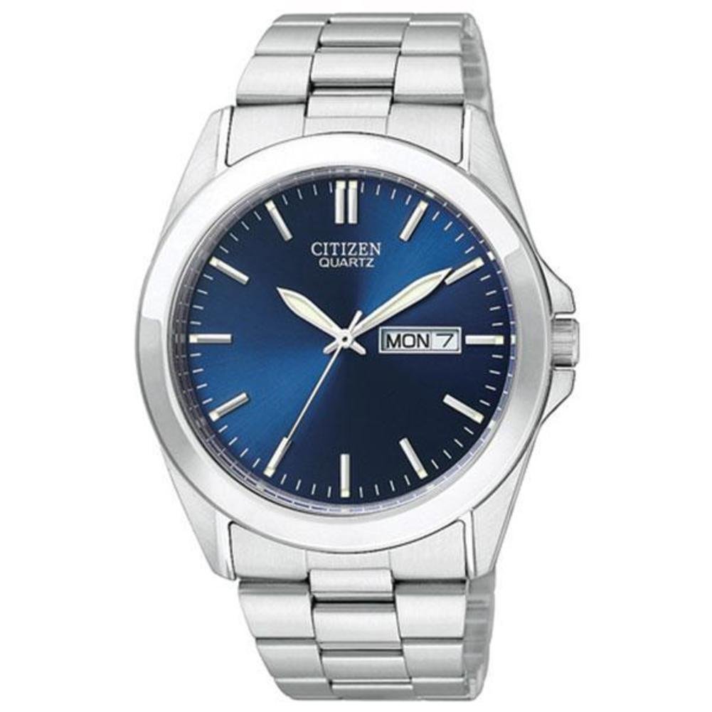 CITIZEN Reloj clásico de cuarzo para hombre de 39,5 mm de acero inoxidable BF0580-57L