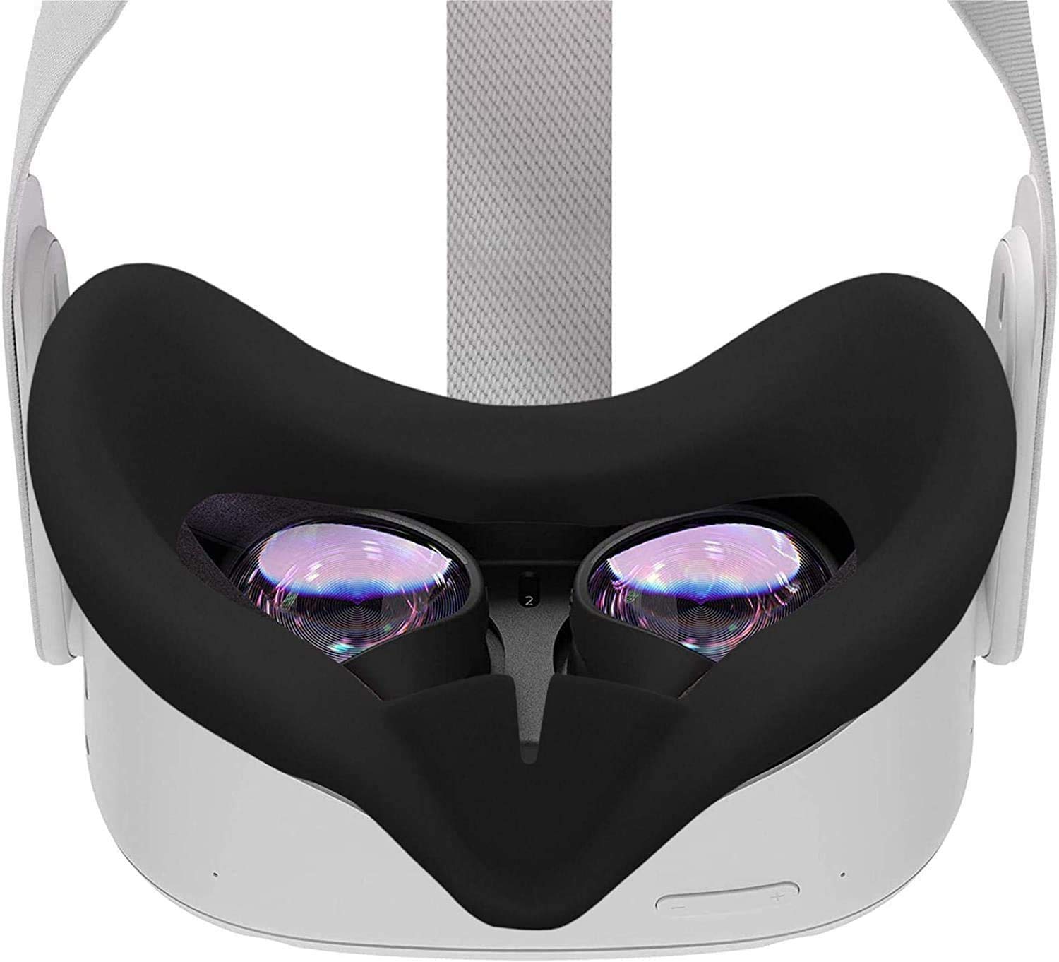 RGEEK VR Silicone Face Cover for Quest 2, Sweat-Proof Lightproof Non-Slip Washable Replacement Face Pads for Quest 2 Accessories