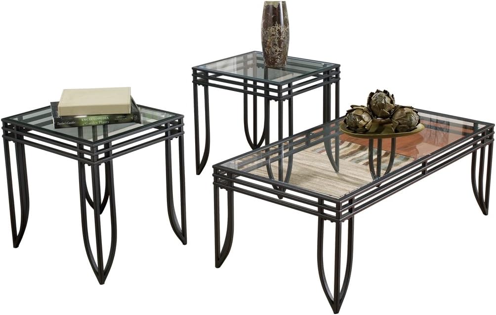 Ashley Furniture Signature Design Exeter Glass Top Occasional Table