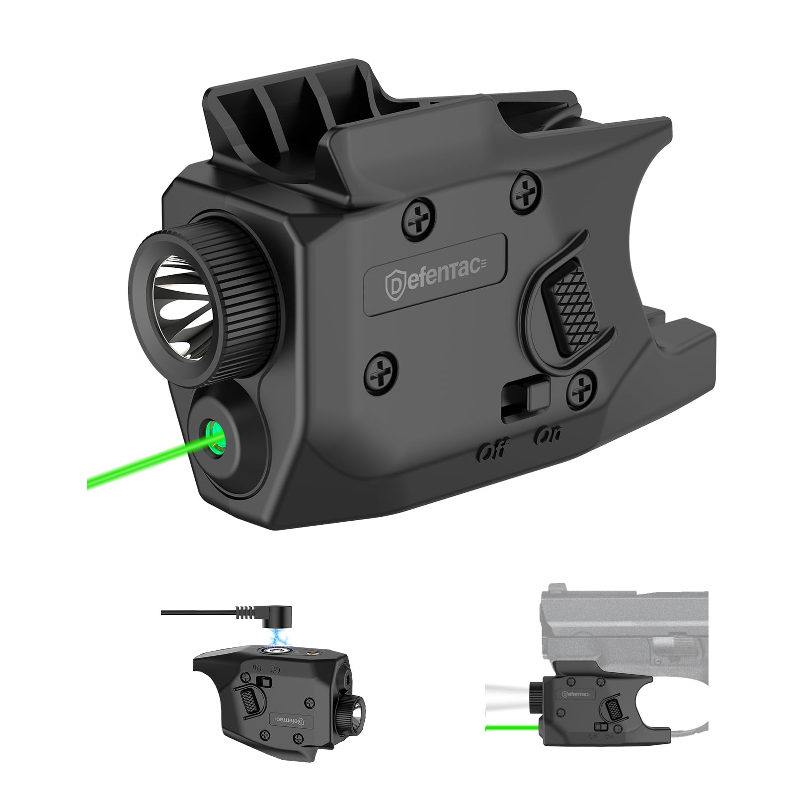 Photo 1 of DEFENTAC 350 Lumens Pistol Light Green Laser Combo is Compatible with M&P Shield and M&P Shield Plus, 9mm/.40 Only, Magnetic Rechargeable, NOT for Other Handguns