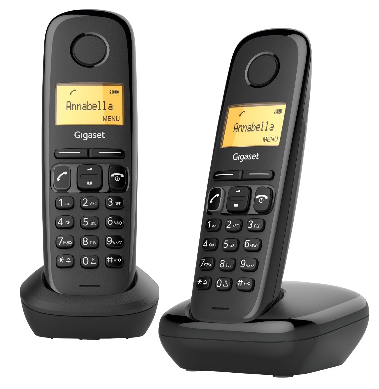 Gigaset A170 Duo - Two Handsets - Cordless DECT Telephone - Illuminated Graphic Display - Simple Installation, Black [UK Version]