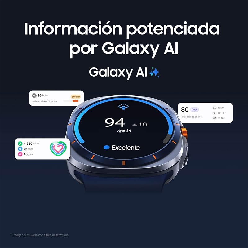 Galaxy Watch Ultra 2025 47mm - Smartwatch LTE con IA, Titanio, Botón Personalizable, Control de Salud, Garantía del Fabricante 3 Años + 1 año Extra, Plata Titanio (Versión española)