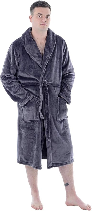 mens fleece housecoat