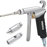 NEIKO 31121A High Flow Air Blow Gun | 3 Pc Pneumatic Air Nozzle | Dust Gun | Air Gun Compressor Accessories | &frac14;&rdquo;