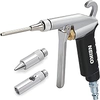 NEIKO 31121A High Flow Air Blow Gun | 3 Pc Pneumatic Air Nozzle | Dust Gun | Air Gun Compressor Accessories | ¼”