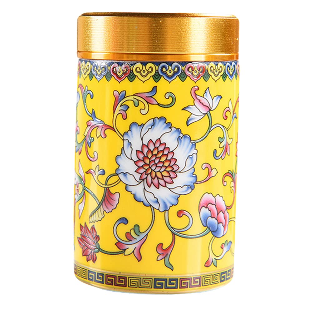 Ceramic Tea Jar Vintage Chinese Style Storage Jars Porcelain Tea Tin Storage Canister Storage Can with Sealed Lids for Spice Coffee Condiment 80ml