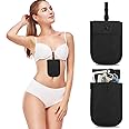 Ouligay Travel Bra Wallet for Women Hide Bra Wallet Under Clothes Adjustable Bra Pouch for Credit Cards Valuables Secret Pocket for All Bra Sizes