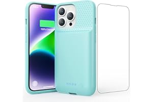 Ekrist Battery Case for iPhone 13/13Pro/14 (6.1 Inch),Real 7500mAh Battery Charging Case Portable Rechargeable Protective Extended Additional Charger Case for iPhone 13/13pro/14,Green