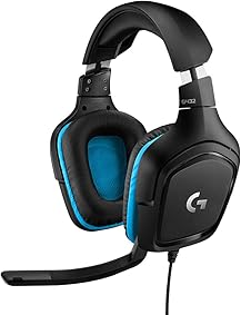 Logitech G432 - Auriculares Gaming con Cable, Sonido 7.1 Surround, DTS Headphone X 2.0, Transductores 50 mm, USB/Jack Audio 3.5 mm, Microfóno Volteable, PC/Mac/Xbox One/PS4/Nintendo Switch 