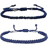 JENMAVJI 1/2Pcs Set Tibetan Rope Braided Rope String Adjustable Bracelet for Women Men Jewelry Handmade Bohemian Lucky Protection Bracelet Colorful