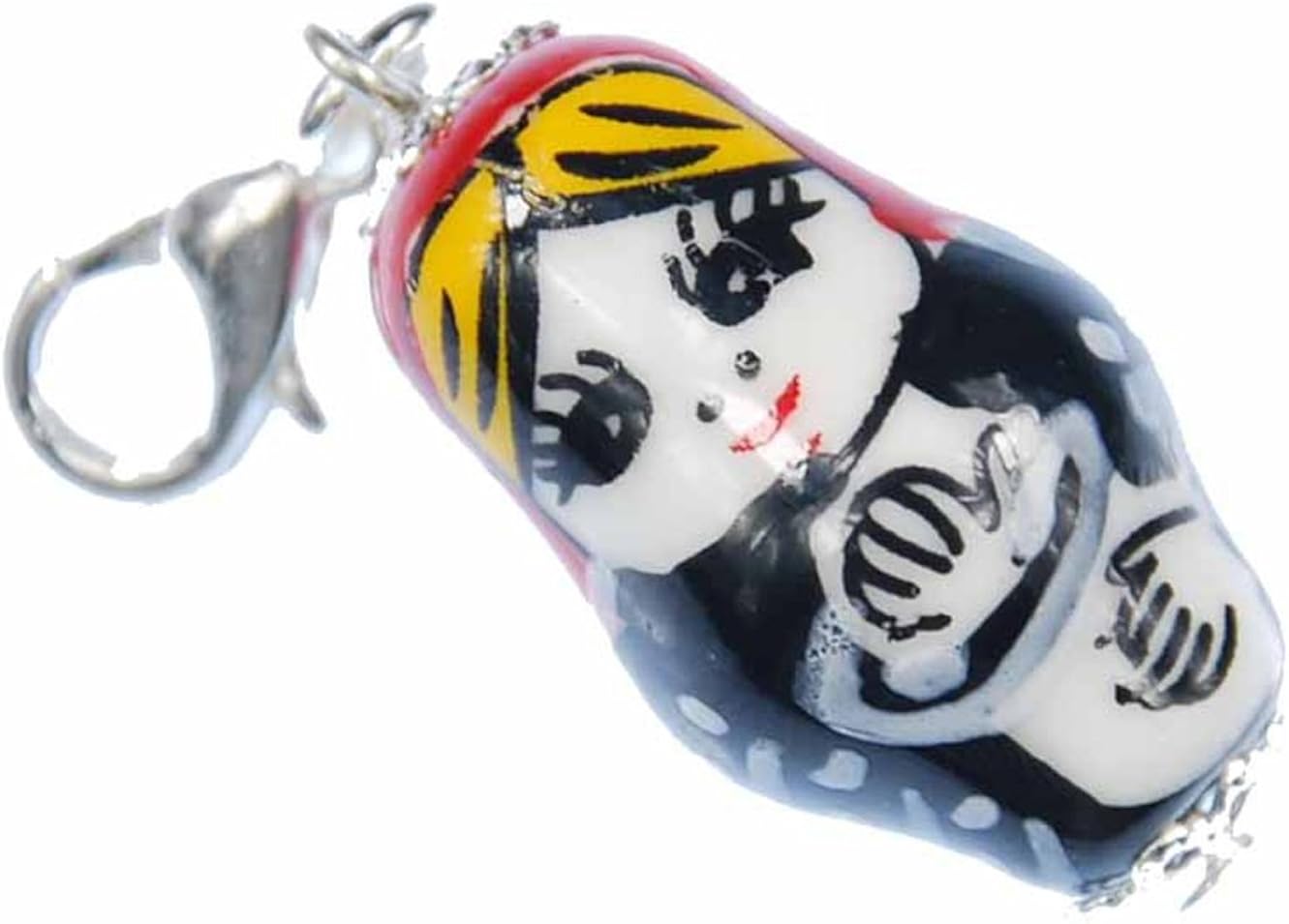 Miniblings Matryoshka Babuschka Russian Charm Pendant Russia Doll Red Black, 22mm