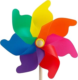 CIM Windspiel - Moulin 31 Rainbow - UV-beständig und wetterfest - Windrad: Ø31cm, Standhöhe: 75cm - fertig aufgebaut inkl. Standstab