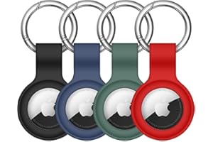 【4 Pack】 Linsaner Compatible with AirTag Case Keychain Air Tag Holder Silicone AirTags Key Ring Cases Tags Chain Apple AirTag GPS Item Finders Accessories，Multicolor
