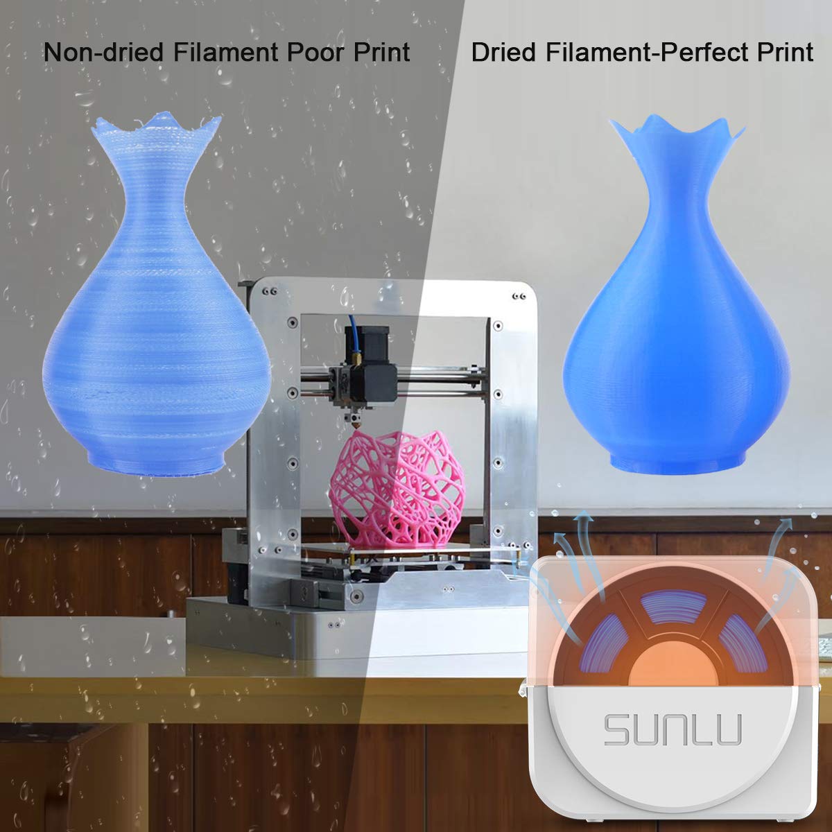 Dryer Box of 3D Printer Filament, SUNLU 3D Filament Dryer Box S1, Keeping Filaments Dry During 3D Printing, Filament Holder - Image 3