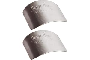 QHQ-SHININGLIFI Finger Guard for Safe to Slice Cutting Vegetables Fruit- 2PCS, Stainless Steel Finger Hand Protector Kitchen Tool Guard, Gifts for Wife, Mothers, Children, Classmates and Neighbors; HOME