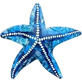 AURASNAP Hand-Assembled Blue Starfish Hair Claw Clip, Premium Acetate Non-Slip Hair Clips for Thick Hair, Ocean-Inspired Hair Accessories for Women, Secure Hold Hair Clip