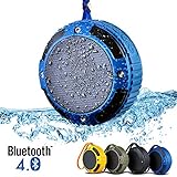 Waterproof Bluetooth Speaker, Alpatronix® [AX320] Ultra Portable Wireless Speaker / Outdoor & Indoor Shower Speaker with Rugged Exterior (Shockproof & Dustproof) includes Bluetooth 4.0, LOUD 5 Watt Sound, Built-In Rechargeable Battery, Built-in Microphone, Speakerphone, Passive Subwoofer, Strap & Clip for Bicycles, Bags, Backpacks Compatible with iPhone, iPad, iPod, Samsung Galaxy, Android Devices, Smartphones, Tablets, Laptops & Desktop PC - (Royal Blue)