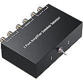 LiNKFOR 2-Way Speaker Switcher, Bidirectional 2 in 1 Out / 1 in 2 Out | Comes with A/B switch button, no extra power supply needed, easy control for amplifiers and speakers