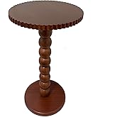 Slot Edge Round Side Table - Small Space Accent Table w/Solid Wood Leg - 12" Modern Drink Table, Nightstand for Bedroom, Livi