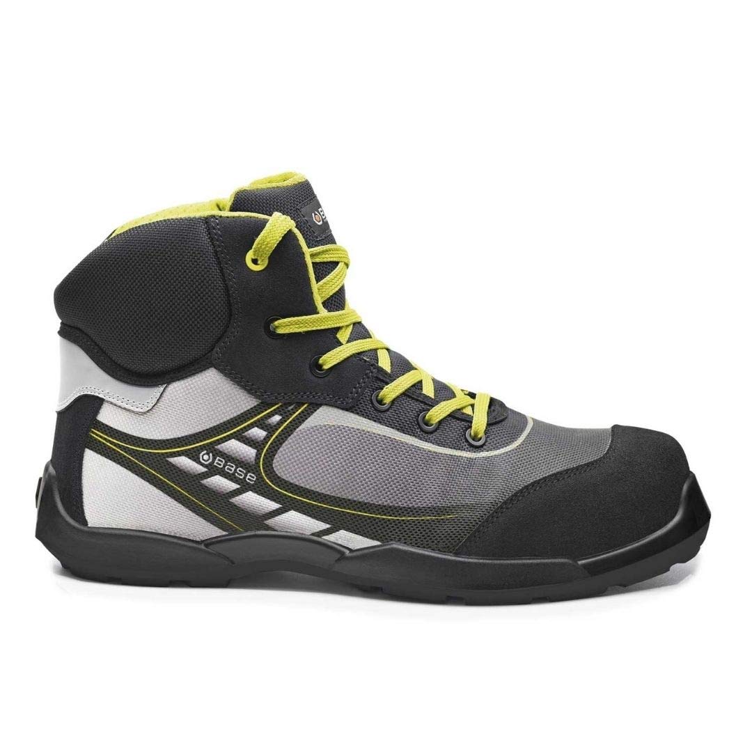 BASE Protection B0678 Bowling Top/Tennis Top S3 SRC Safety Shoe Black/Yellow, 42