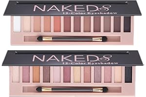 BOLOPER BestLand 2 Pack 12 Colors Makeup Nude Colors Eyeshadow Palette Natural Nude Matte Shimmer Glitter Pigment Eye Shadow Pallete Set Waterproof Smokey Professional Beauty Makeup Kit (2 PCS)