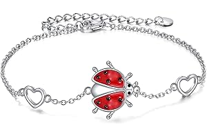 YAFEINI Ankle Bracelets for Women Sterling Silver Mermaid Turtle Ladybug Butterfly Moon Star Pineapple Anklet Link Chain Anklets Jewelry Gifts for Girls