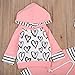 MA&BABY Newborn Baby Girls Hand-painting Heart Tops Hoodies Pants 2Pcs Outfits Clothes Set (18-24 Months, A-Pink)
