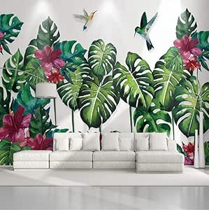 Papel pintado 3D pintado a mano del sudeste asiático selva tropical