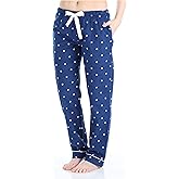 PajamaMania Women's Cotton Flannel Pajama PJ Pants with Pockets