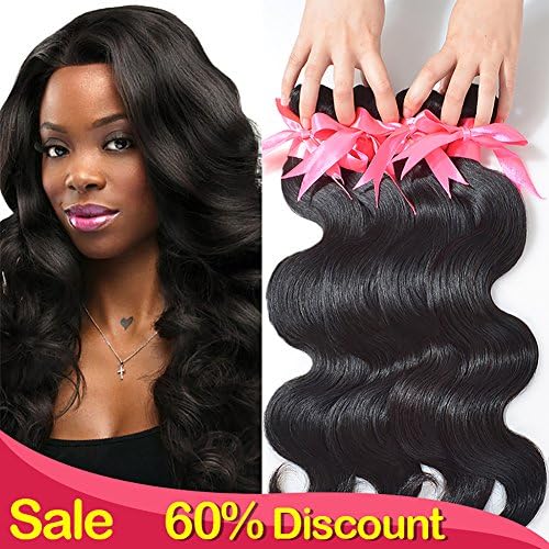 Lin Hair Unprocessed Virgin Brazilian Body Wave Human Hair Extensions Brazilian Natural Hair Weave Weft Bundles #1b 4pcs (12" 14" 16" 18")