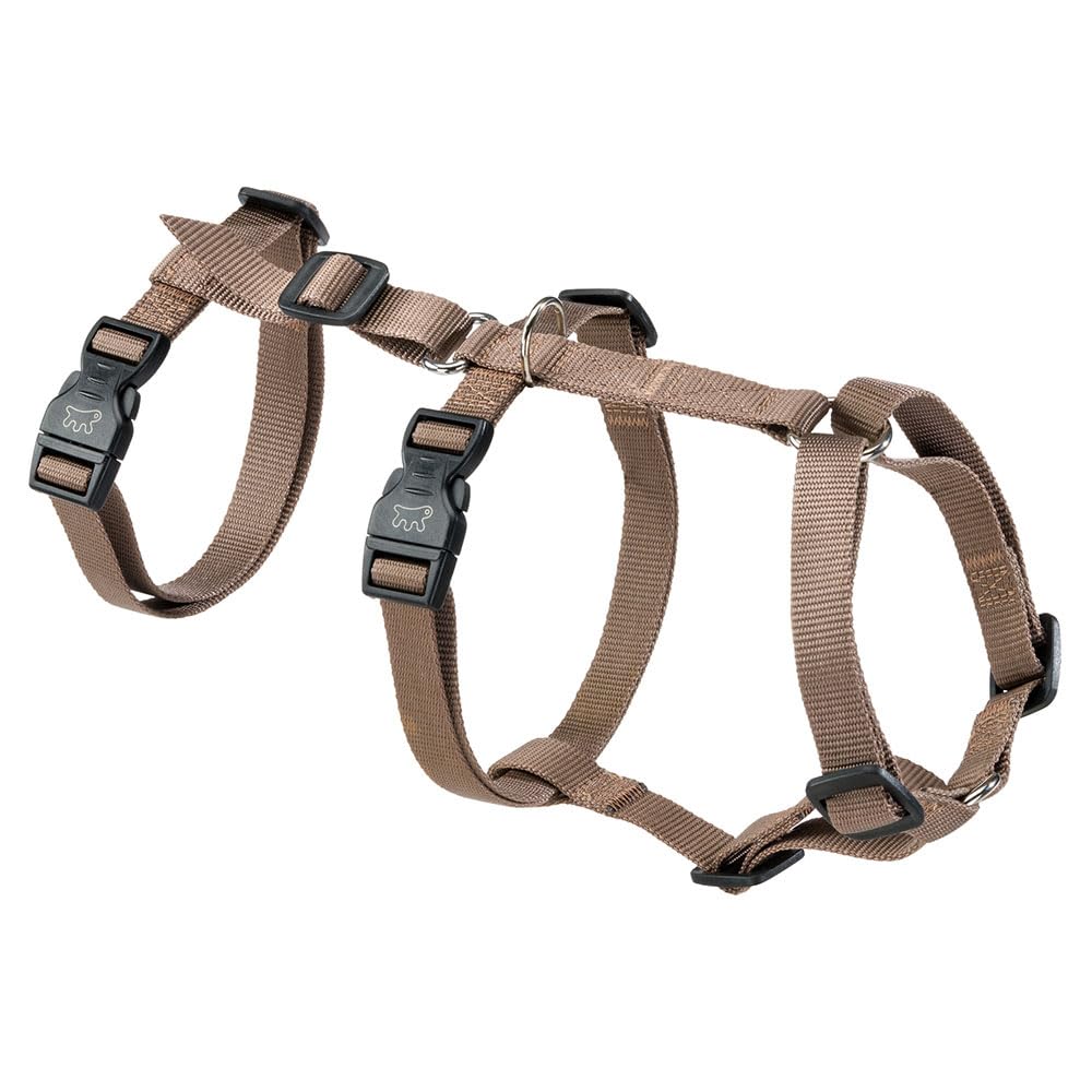 Ferplast Dog Harness Medium BRAVE MEDIUM, Escape Proof Dog Harness, Greyhound, Adjustable Harness for Dogs, 6 Closures, Marrone