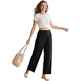 Tyllmann Women's Baggy Wide Leg Pants, High Waisted Breathable Trousers with Pockets, Business Casual Dress Work Pants