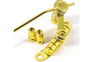 Ogdni Electric Guitar Bridge Vibrato Tailpiece Tremolo and Tune-O-Matic Roller Guitar Bridge Fit for LP SG Style Guitar (gold)