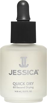 JESSICA Quick Dry Nail Polish Drops 60 Sec Drying Clear Top Coat 14.8ml view 1