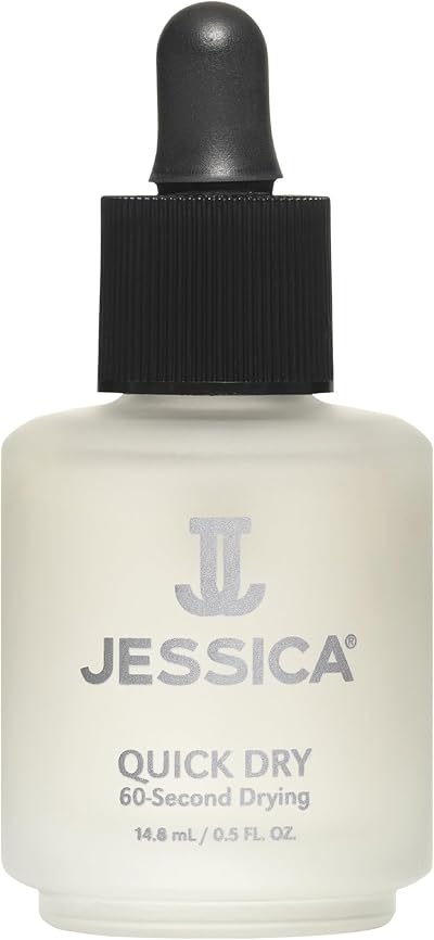 JESSICA Quick Dry Nail Polish Drops 60 Sec Drying Clear Top Coat 14.8ml
